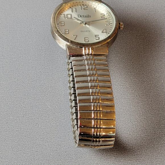 Details Mens Quartz Watch Silver Dial Expansion Band Stainless Steel Back Tested - Picture 15 of 15